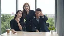 Group of designer people working on creative office Stock Footage