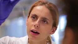 Biologist Examining Test Tube Samples in the Laboratory Stock Footage