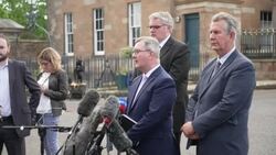 Jeffrey Donaldson speaking to the press News Clip