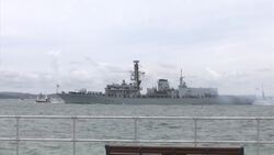 Royal navy ship fires salute, D-Day flypast Instructional Video