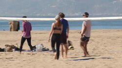 Beach volleyball in California News Clip