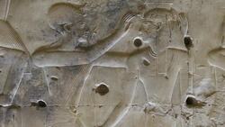 Egypt, Abydos - Temple of Sety I - Chapel of Isis Stock Footage