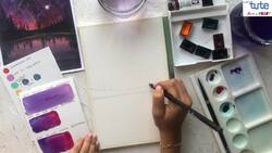 Painting a Beautiful Night Sky with Watercolors Instructional Video