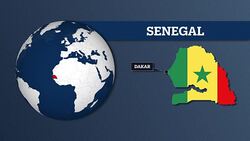 Earth Sphere Map and Senegal Country Map with National Flag Stock Footage