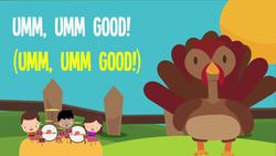 Thanksgiving Dinner | Song Lyrics Video for Kids | Thanksgiving Songs | The Kiboomers Instructional Video