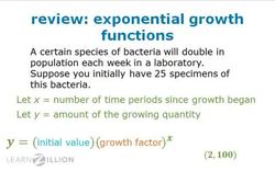 Writing Exponential Growth Functions for Percent Increase Instructional Video