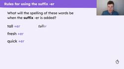 Spelling words with the comparative suffix -er Instructional Video