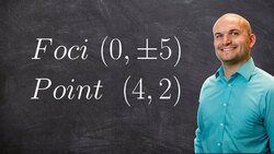 Finding the equation of an ellipse given a point and vertices Instructional Video
