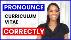 How to Pronounce 'Curriculum Vitae' Correctly Instructional Video