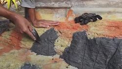 Man make artificial stone with cement Stock Footage