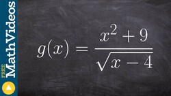 Writing the domain of a rational function with a radical in the denominator Instructional Video