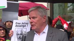 Assange supporters protest outside London court Instructional Video
