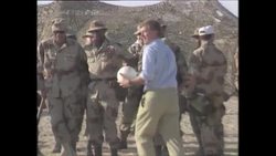 Dan Quayle playing volleyball with US Marines in Eastern Saudi Arabia News Clip