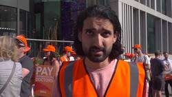 Resident doctor says strike action a 'last resort' as he joins picket line at Bristol Royal Infirmary News Clip