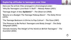 Exploring attitudes to teenagers across time Instructional Video