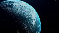 Cinematic Blue Earth View From Space Stock Footage