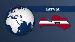 Earth Sphere Map and Latvia Country Map with National Flag Stock Footage