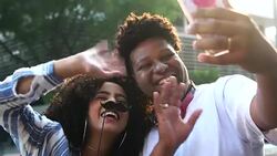 Young Couple Making a Video Call Outdoors Stock Footage