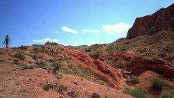 girls walk in the mountains Stock Footage