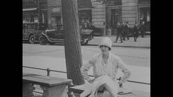 Woman Sitting on Bench (from Berlin 1920-1929) Stock Footage