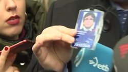 CLEAN : Carles Puigdemont's first steps in the European Parliament News Clip