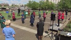 Nurses gather outside StThomas hospital for International Nurses Day News Clip