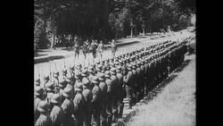 World War II Hitler Salutes His Troops Stock Footage
