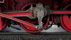 departure of old locomotive Stock Footage