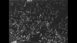 United States, 1950s: Clown car in circus ring Stock Footage