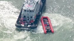 AT SEA: UK Border Force intercept Migrants attempting to cross the English Channel. News Clip
