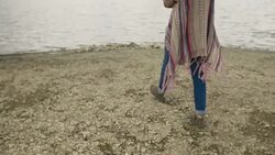 Hipster woman looking at scenic view of Mt.Fuji Stock Footage