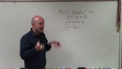 Determine a line parallel to another through a given point using slope intercept form Instructional Video