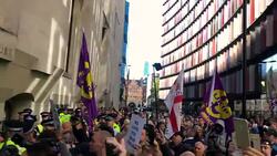 Right-Wing Leader Tommy Robinson Apears In Court On Charges Of Contempt Stock Footage