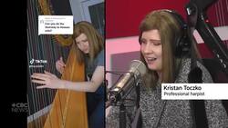 From classical to classic rock, this harpist is taking all requests News Clip