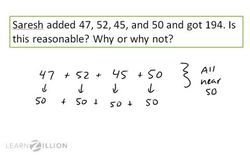 Assessing the Reasonableness of Sums Using Clustering Instructional Video