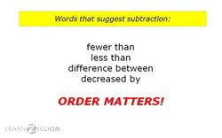 Writing Algebraic Expressions for Word Phrases Instructional Video