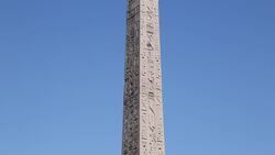 Iatly, Rome, Piazza del Popolo Obelisk (Seti I) from Egypt Heliopolis Stock Footage