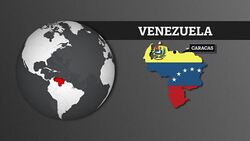 Earth Sphere Map and Venezuela Country Map with National Flag Stock Footage