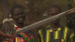 Women drawing water in South Sudan Stock Footage