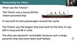 Researching the Titanic in preparation for writing a journalistic report Instructional Video