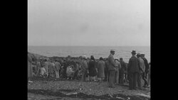 People on beach with President Franklin Roosevelt at his summer retreat on Campobello Island in New Brunswick, Canada News Clip