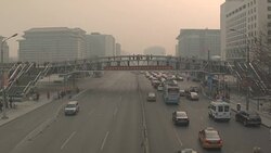 Beijing in the smog Stock Footage