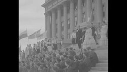 As part of Mormons' centenary celebration in Salt Lake City, UT, members from all over the world gather on the steps of the Utah Statehouse News Clip