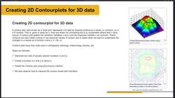Data Analytics using Python Visualizations - Creating 2D Contour plots for 3D Data Instructional Video