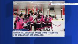 Byram Hills High School hockey team raises $10,000 for breast cancer research News Clip