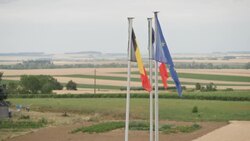 Belgium, France and European Union Flags Together News Clip