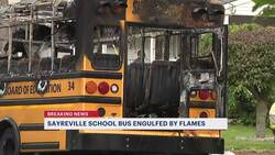 Police: School bus catches fire in Sayreville with 8 people on board News Clip