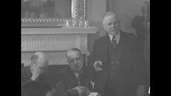 During Great Depression, President of American Federation of Labor William Green speaks to Congressional Committee in Washington, DC News Clip