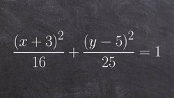 When in standard form find the eccentricity, center, foci and vertices of an ellipse Instructional Video