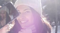 Woman making a selfie Stock Footage